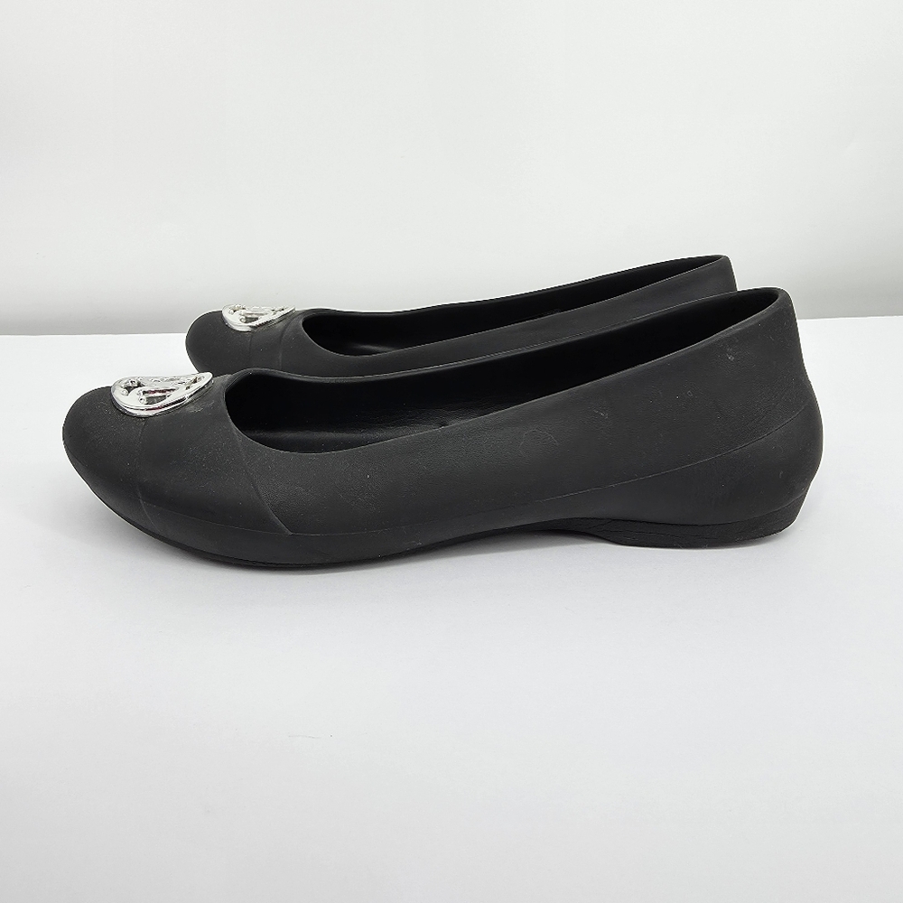 Crocs Alice Medallion Flats Black Women’s Size 8 Work Shoes Slip On Comfort